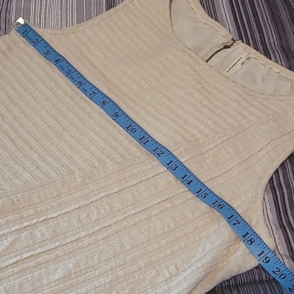 Anthropologie Sand Beige Textured A-line Sleeveless Midi Maxi Dress L Minimalist - Picture 14 of 16